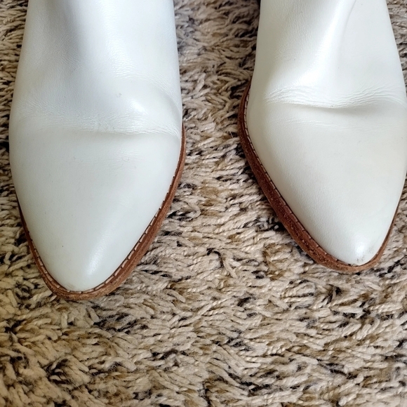 Madewell Charley Leather Ankle Boot Vintage Canvas Ivory white K5308 sz 7,5 - Picture 4 of 7